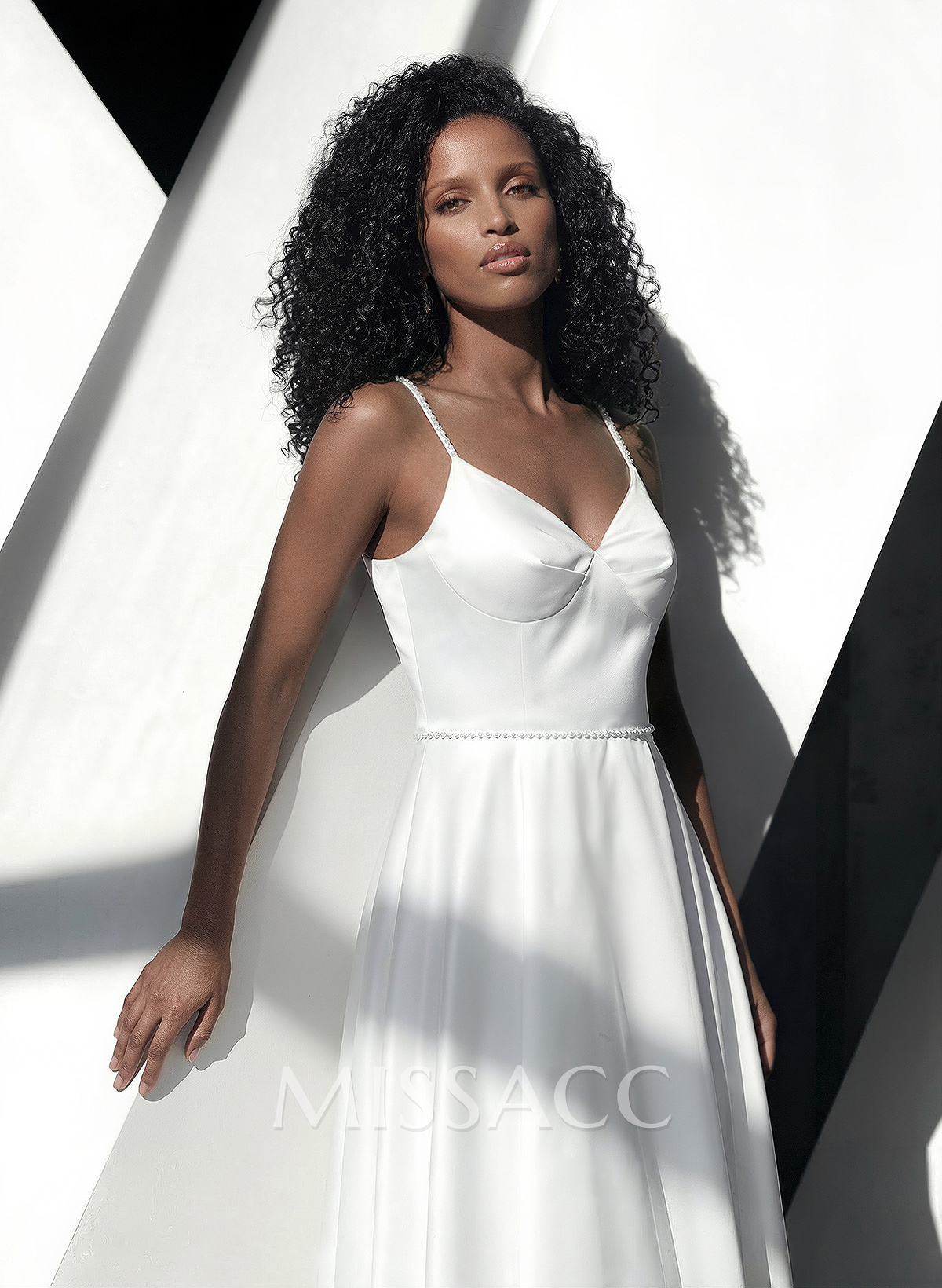 Simple Pearl Beading Tea Length Wedding Dress Simple Pearl Beading Tea Length Wedding Dress
