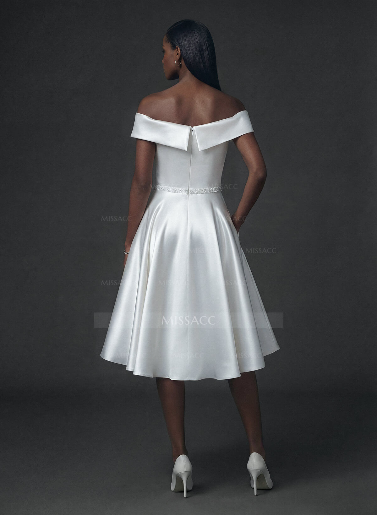 Simple Tea Length Wedding Dress