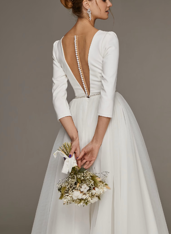 Short Simple Wedding Dresses With Sleeves