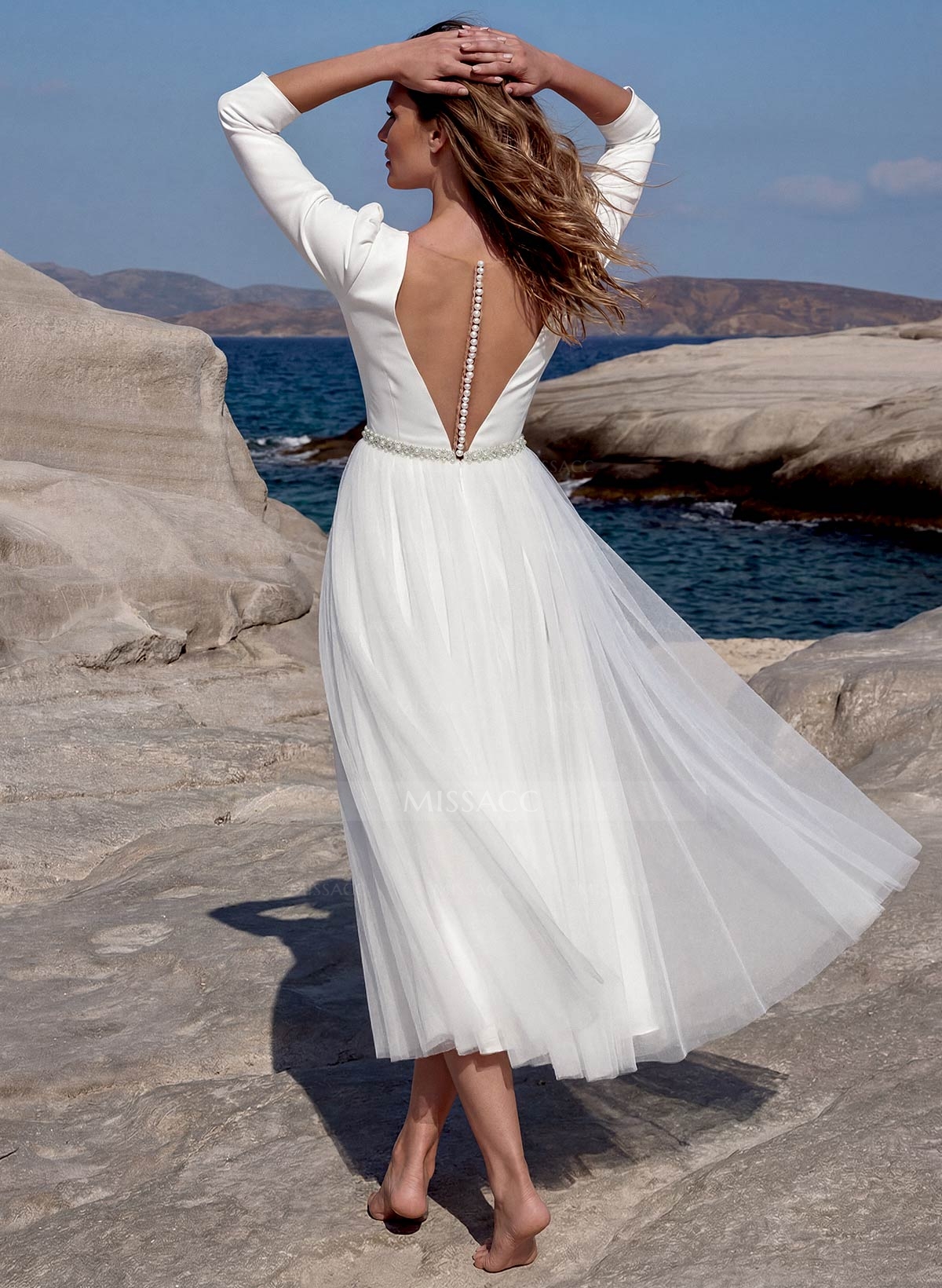 Short Simple Wedding Dresses With Sleeves