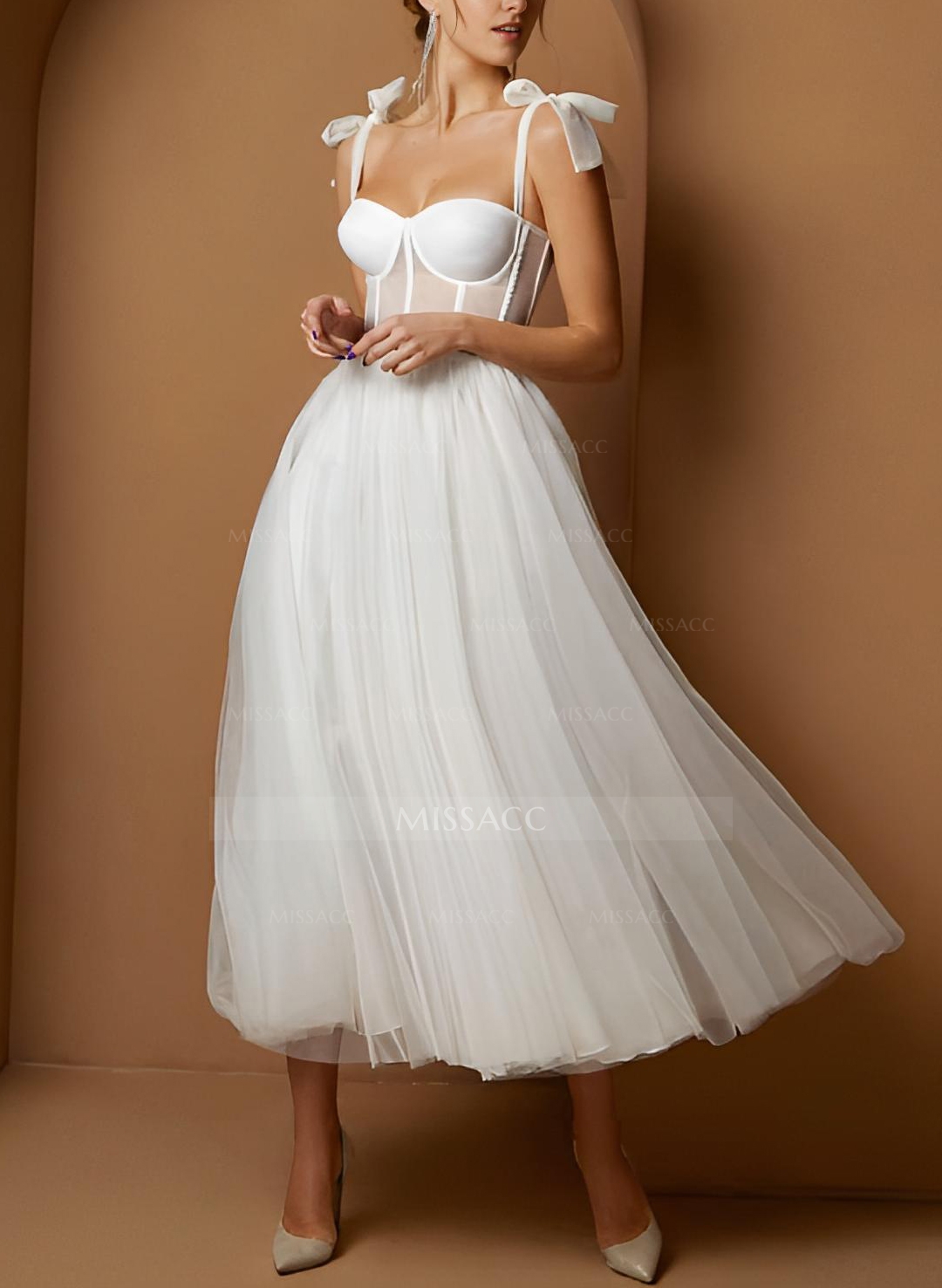 Sex Short White Wedding Dresses With Tulle Tea-Length