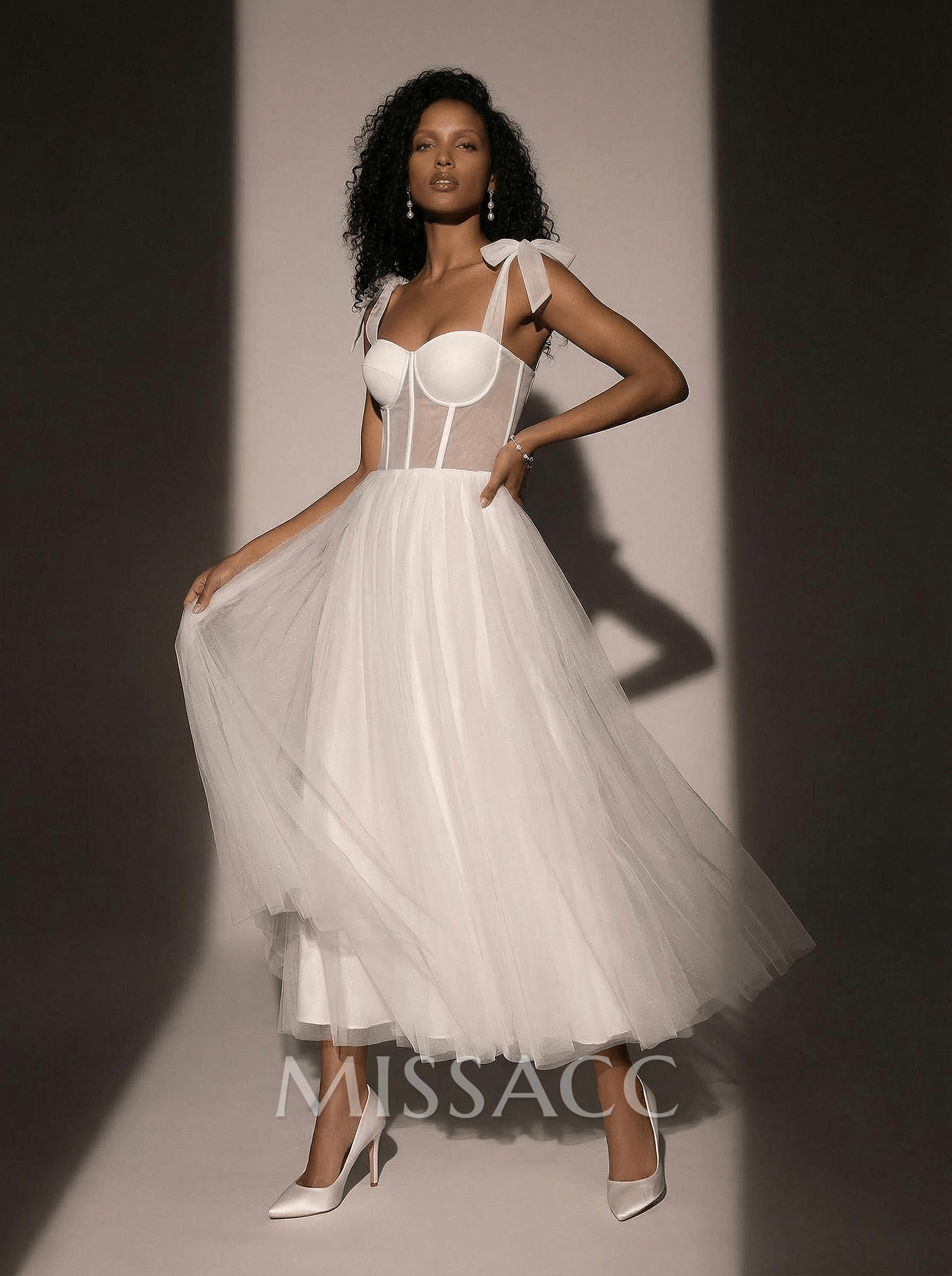 Sex Short White Wedding Dresses With Tulle Tea-Length