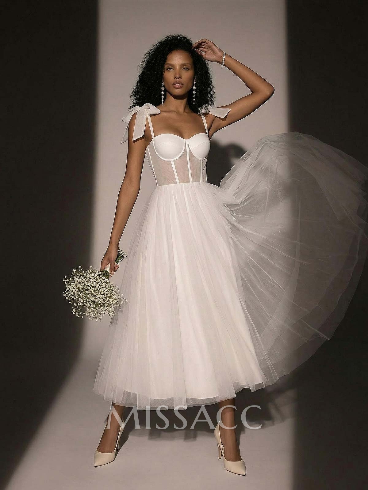 Sex Short White Wedding Dresses With Tulle Tea-Length