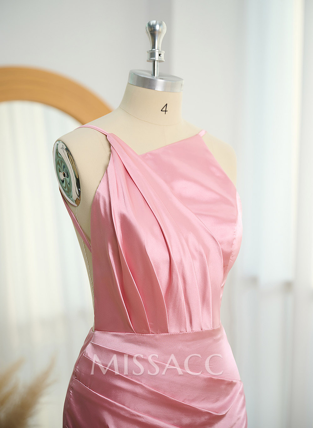 Mermaid Floor-Length Stretch Satin Bridesmaid Dress With Split Front