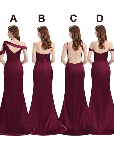 Mermaid Floor-Length Stretch Satin Bridesmaid Dress With Split Front