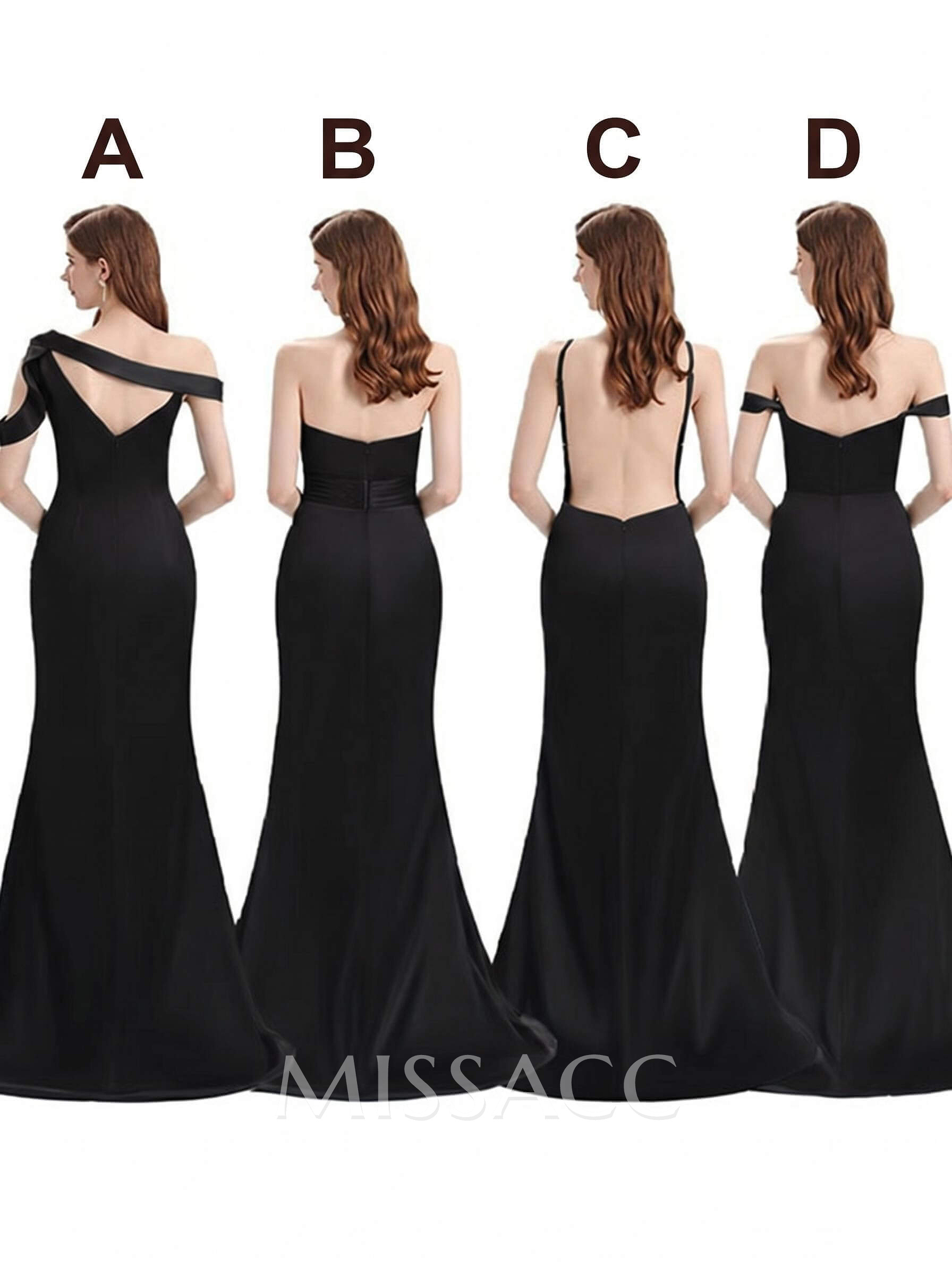Mermaid Floor-Length Stretch Satin Bridesmaid Dress With Split Front