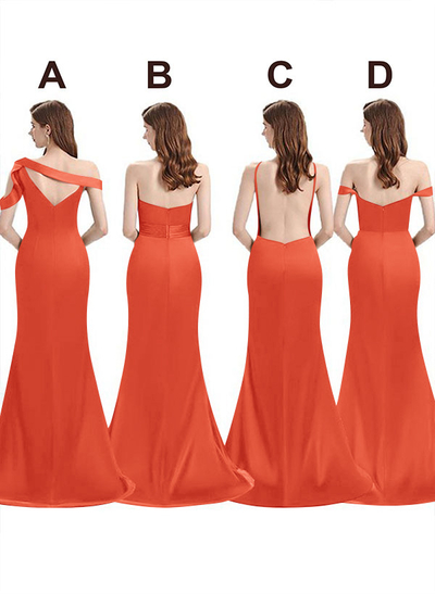 Mermaid Floor-Length Stretch Satin Bridesmaid Dress With Split Front