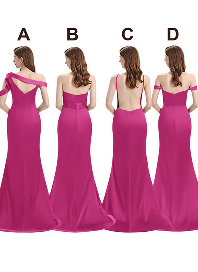 Mermaid Floor-Length Stretch Satin Bridesmaid Dress With Split Front