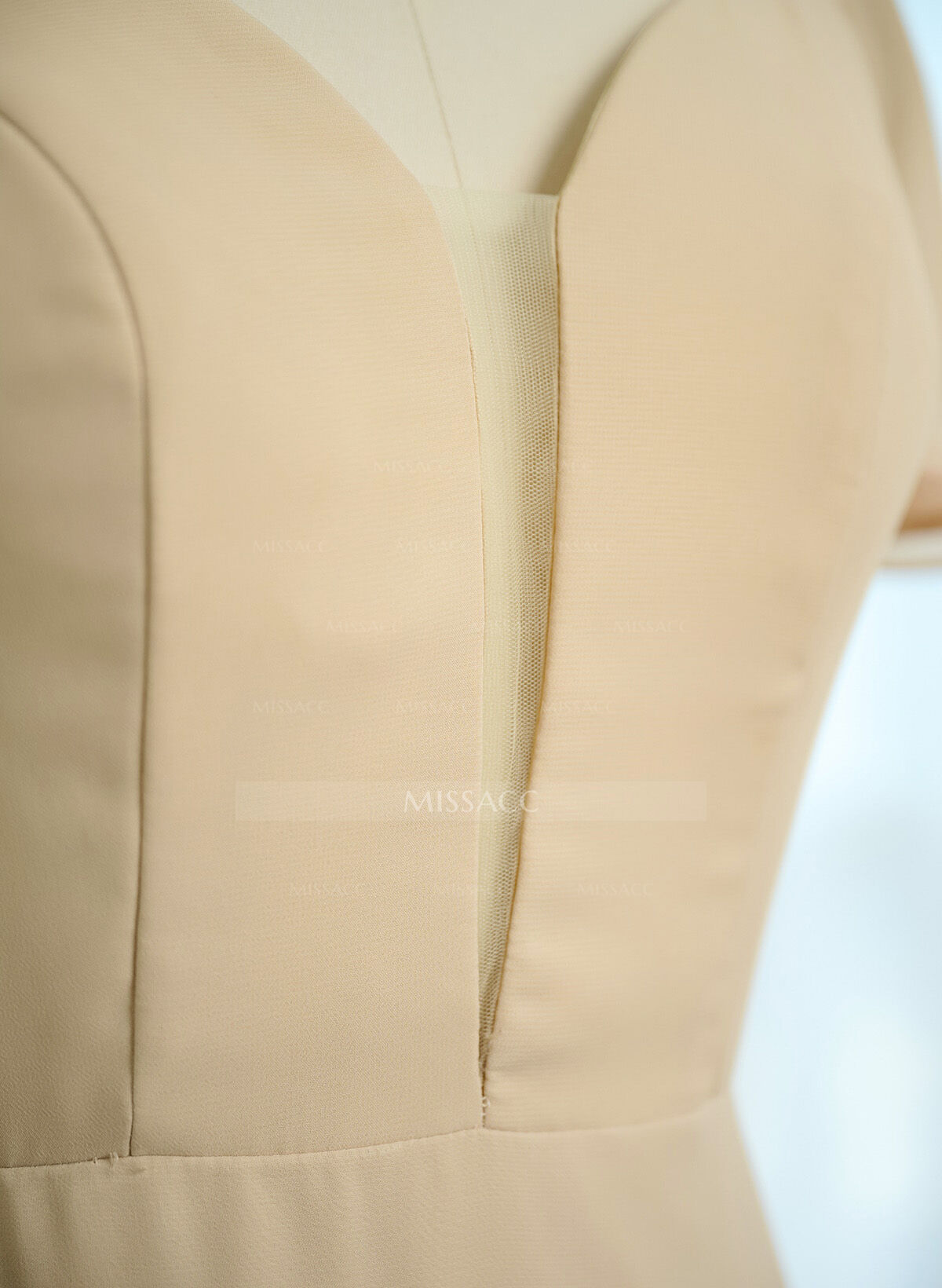 Short Sleeves V-Neck Bridesmaid Dress With Chiffon