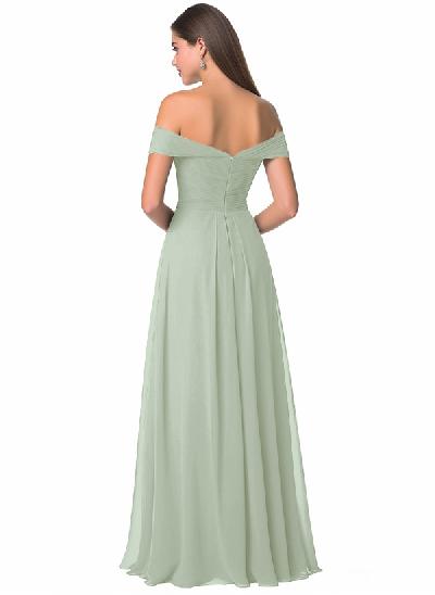 Off-The-Shoulder A-Line Chiffon Bridesmaid Dress