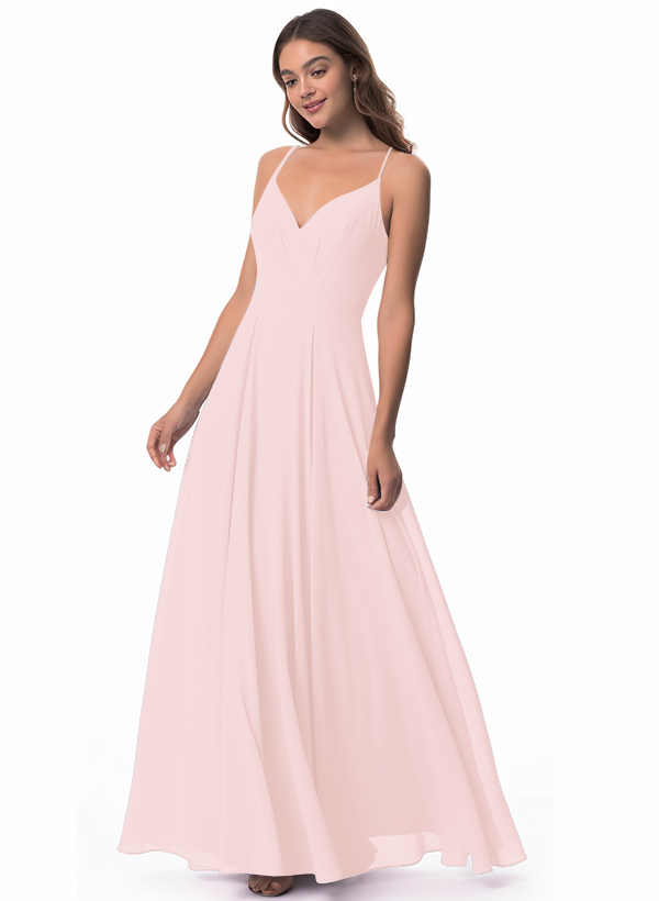 Open Back A-Line Chiffon Bridesmaid Dress 