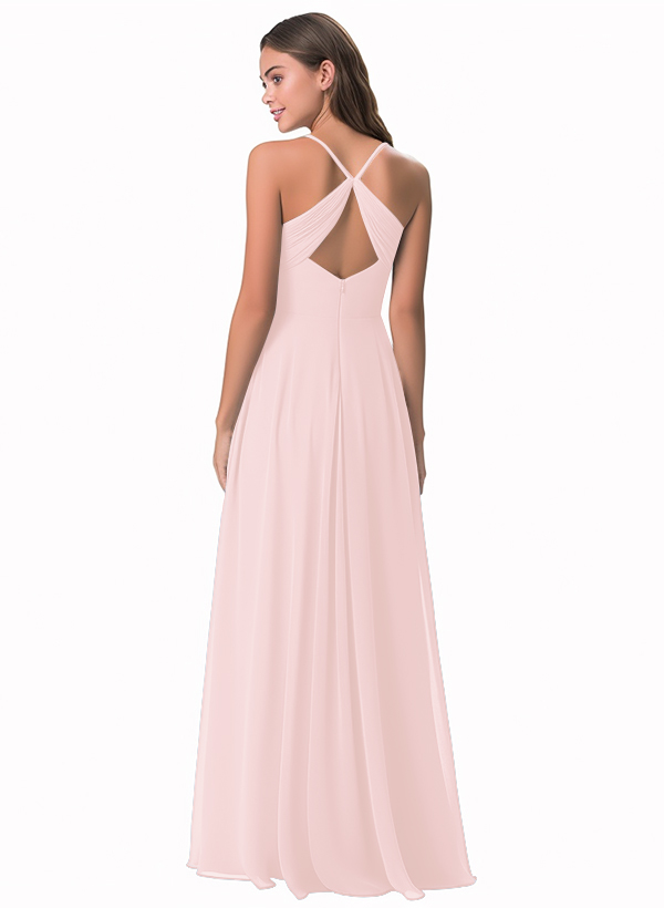 Open Back A-Line Chiffon Bridesmaid Dress 
