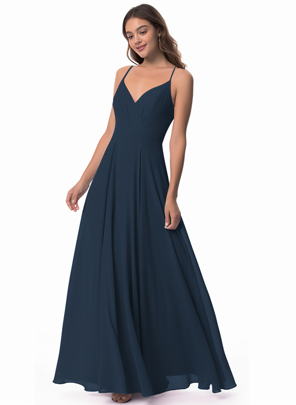 Open Back A-Line Chiffon Bridesmaid Dress 