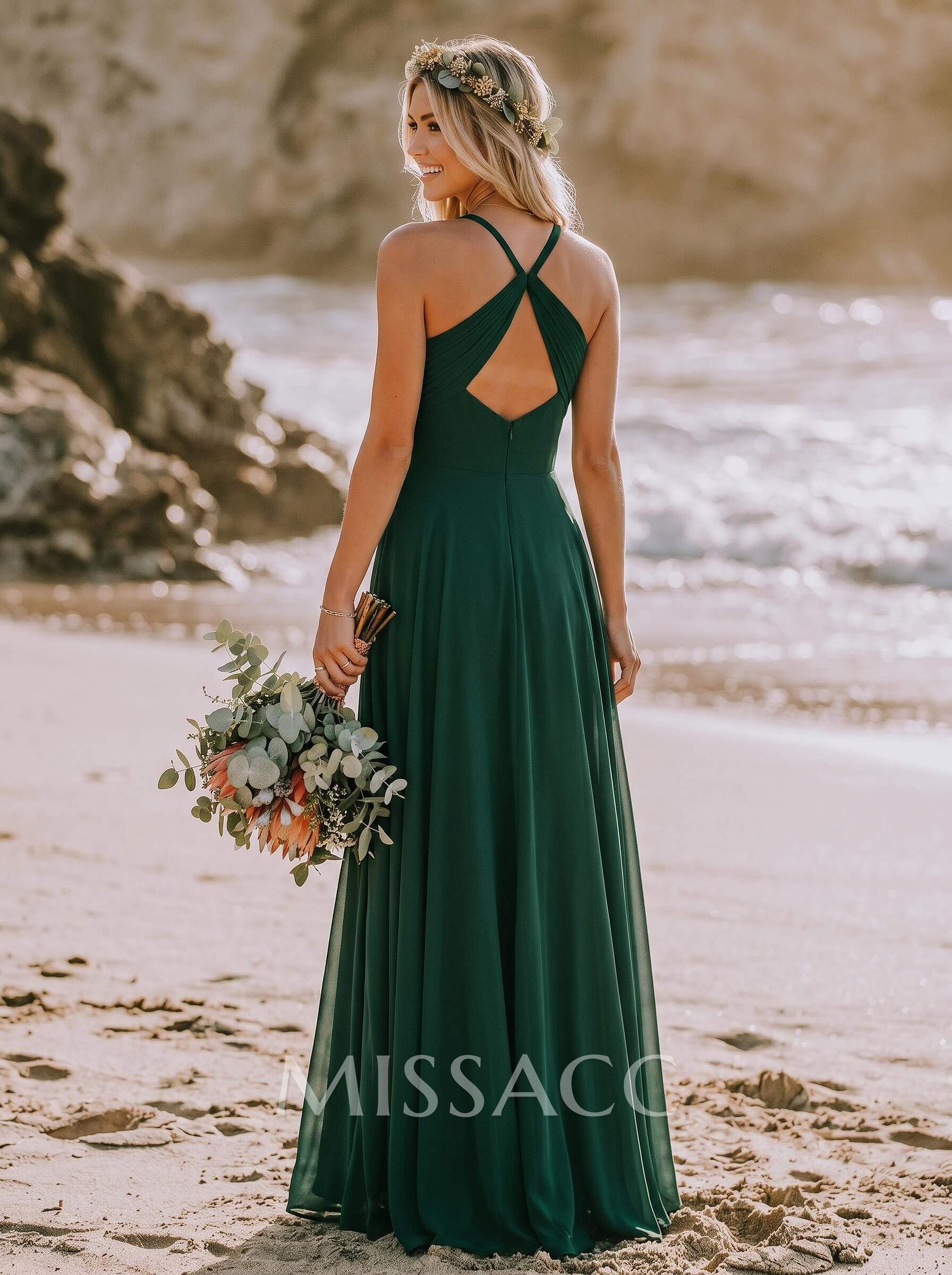 Open Back A-Line Chiffon Bridesmaid Dress Open Back A-Line Chiffon Bridesmaid Dress