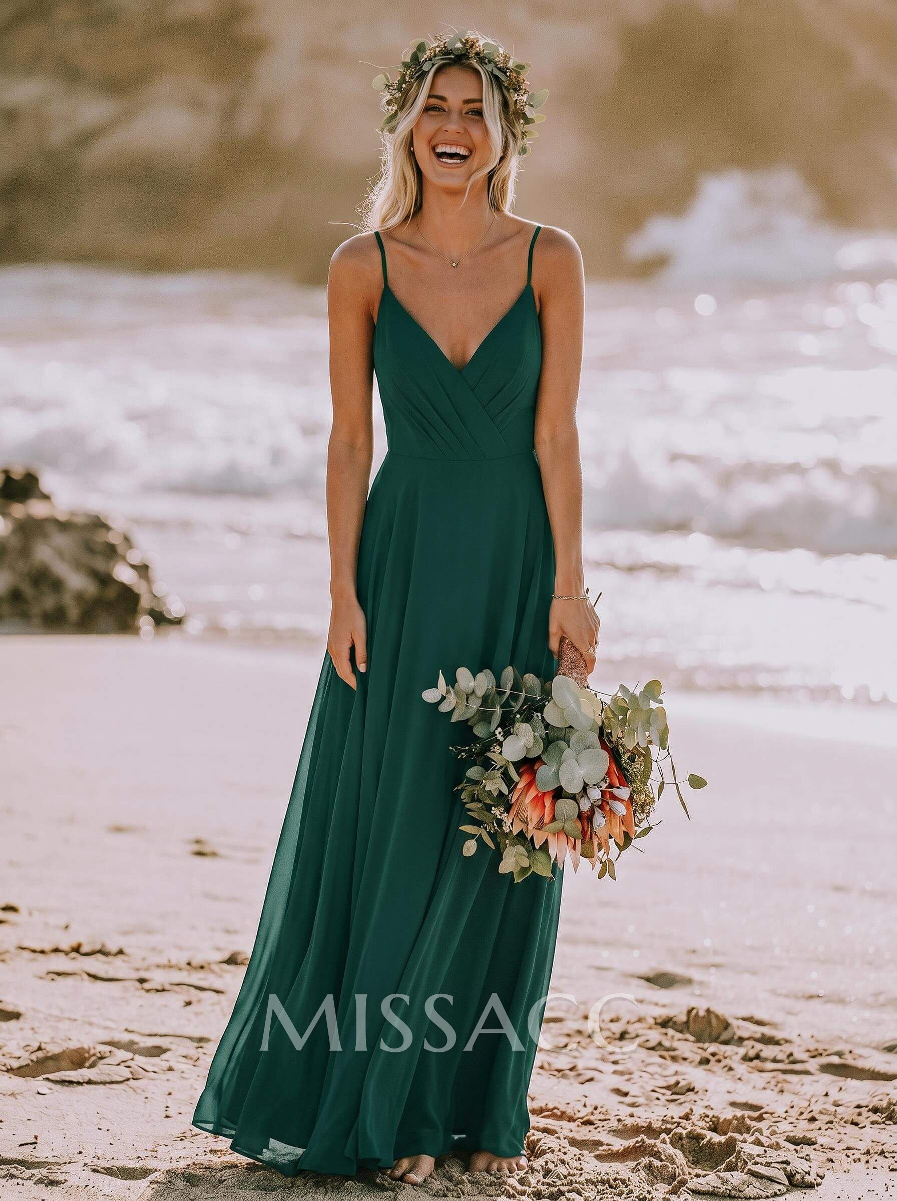 Open Back A-Line Chiffon Bridesmaid Dress Open Back A-Line Chiffon Bridesmaid Dress