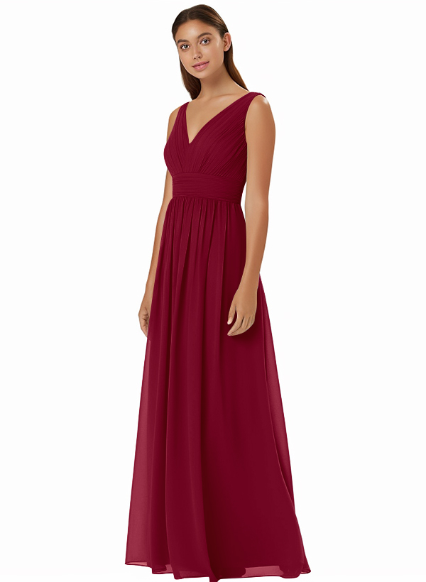 A-Line Chiffon Bridesmaid Dress With V-neck 