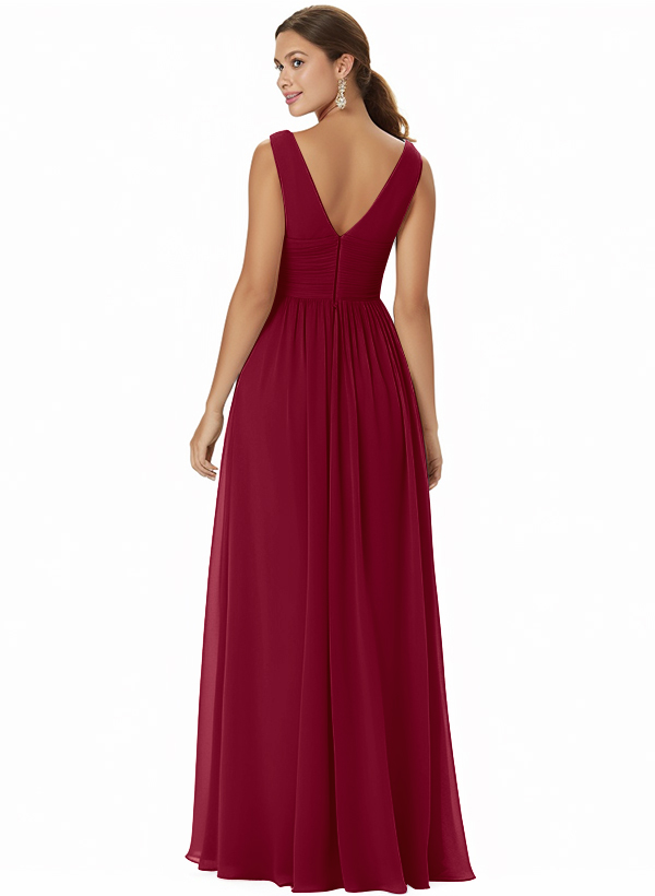 A-Line Chiffon Bridesmaid Dress With V-neck 