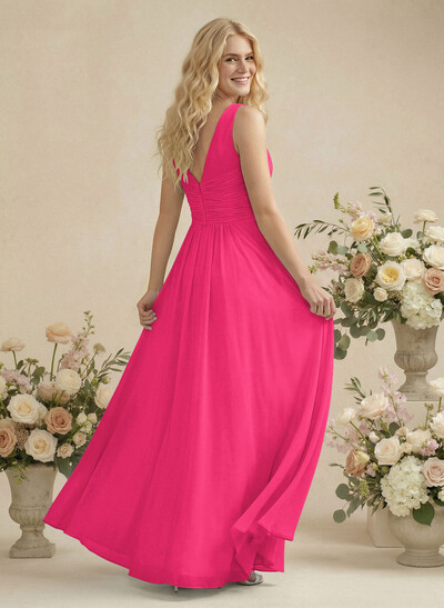A-Line Chiffon Bridesmaid Dress With V-Neck