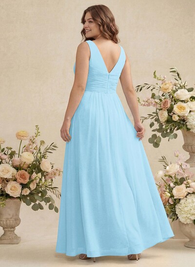 A-Line Chiffon Bridesmaid Dress With V-Neck