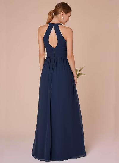 A-Line Chiffon Bridesmaid Dresses With Back Hole 