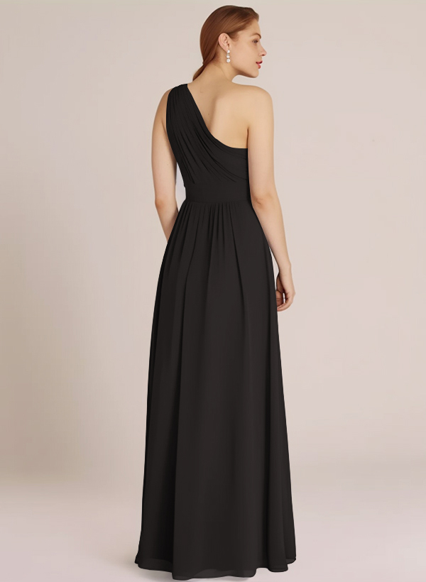 One-Shoulder A-Line Bridesmaid Dress With Ruffle 