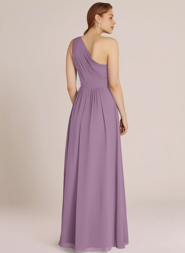 One-Shoulder A-Line Bridesmaid Dress With Ruffle 