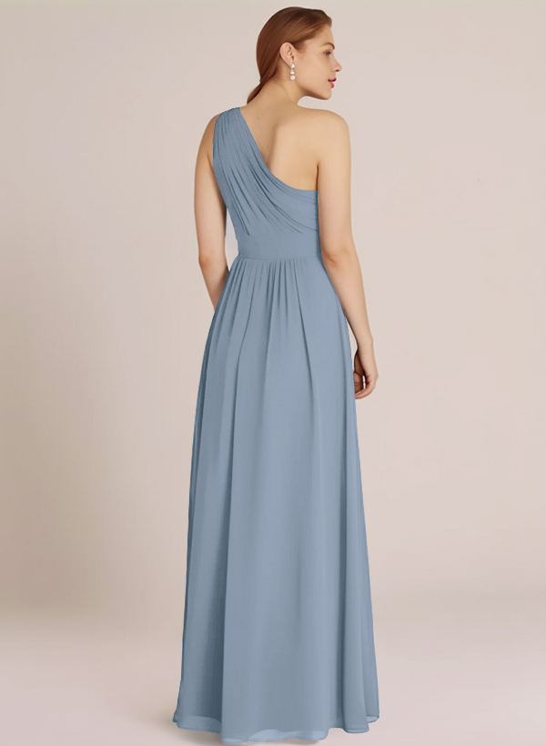 One-Shoulder A-Line Bridesmaid Dress With Ruffle 