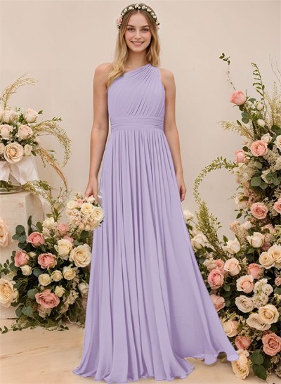 One-Shoulder A-Line Chiffon Bridesmaid Dress With Ruffle