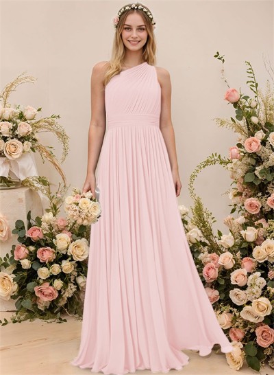 One-Shoulder A-Line Chiffon Bridesmaid Dress With Ruffle