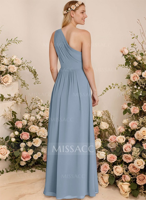 One-Shoulder A-Line Chiffon Bridesmaid Dress With Ruffle