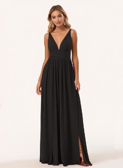 A-Line Chiffon Bridesmaid Dresses With Ruffle 