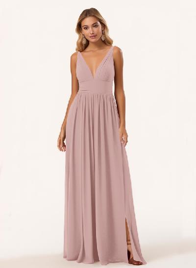 A-Line Chiffon Bridesmaid Dresses With Ruffle 