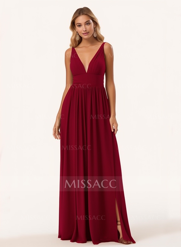 A-Line Chiffon Bridesmaid Dresses With Ruffle 