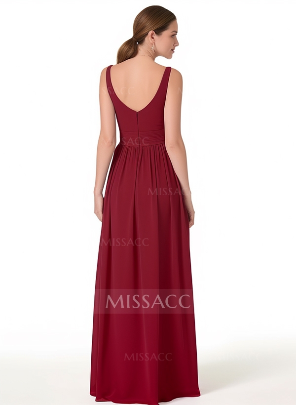 A-Line Chiffon Bridesmaid Dresses With Ruffle 