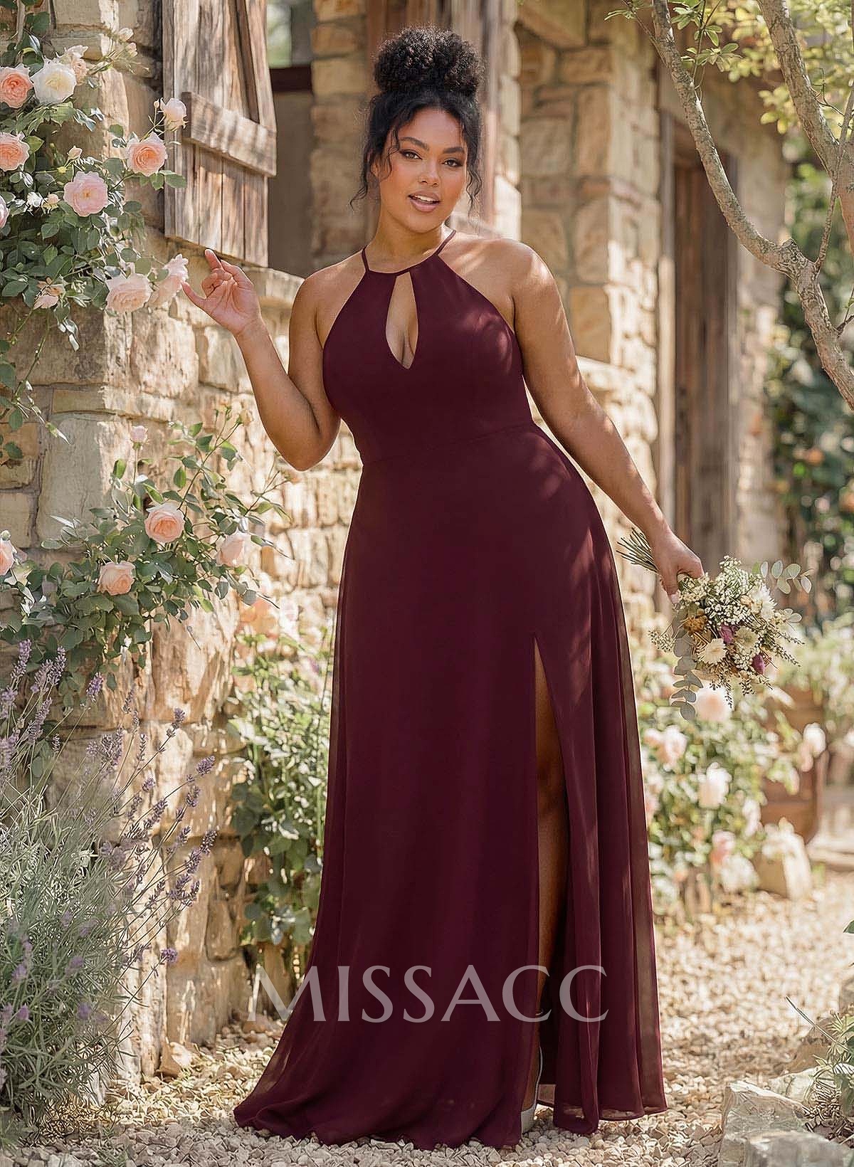 Long A-Line Chiffon Bridesmaid Dresses With Split Front Long A-Line Chiffon Bridesmaid Dresses With Split Front