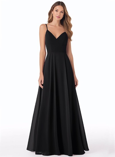 V-Neck A-Line Bridesmaid Dresses With Chiffon