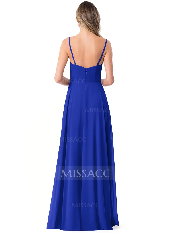 V-Neck A-Line Bridesmaid Dresses With Chiffon