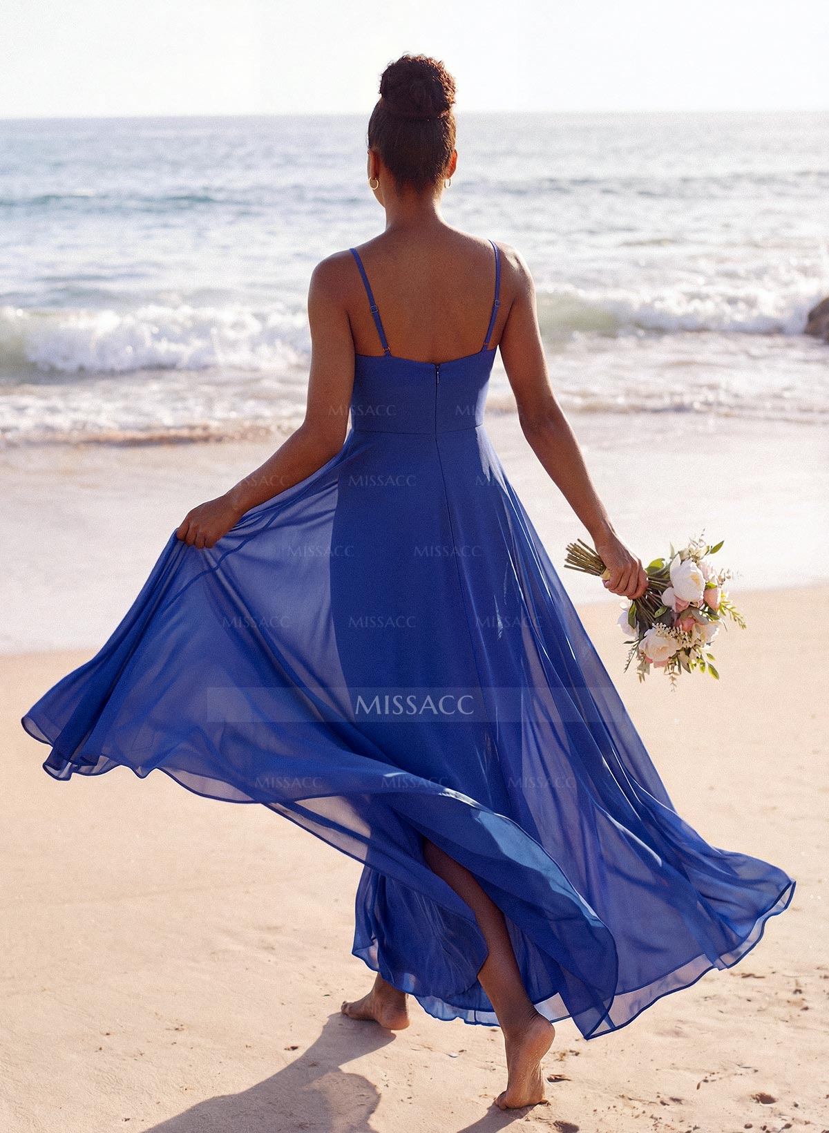 V-Neck A-Line Bridesmaid Dresses With Chiffon