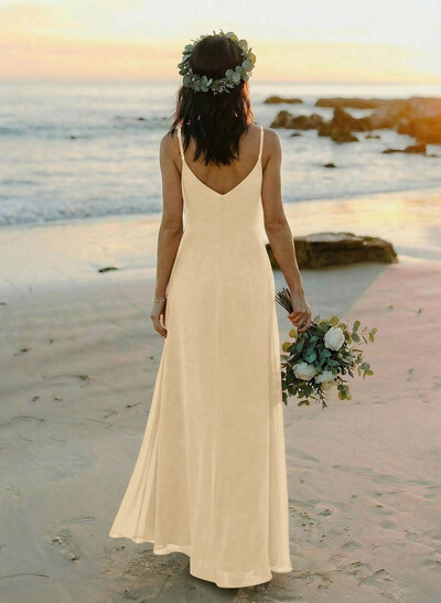Cowl Neck Sheath/Column Bridesmaid Dresses With Chiffon