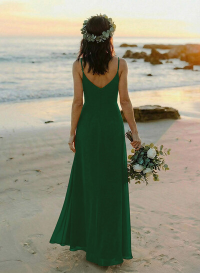 Cowl Neck Sheath/Column Bridesmaid Dresses With Chiffon