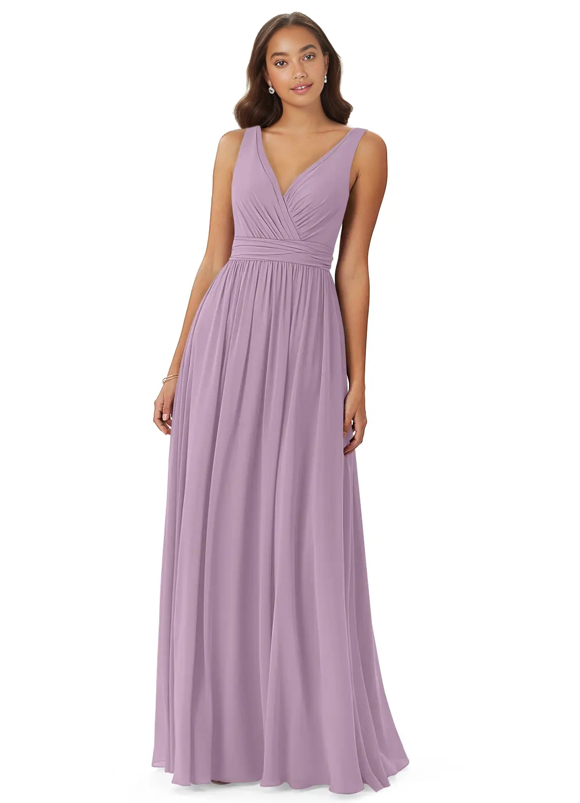 Chiffon V-neck Bridesmaid Dresses With Open Back