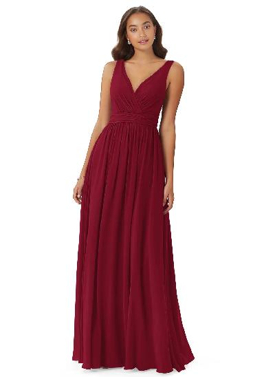 Chiffon V-Neck Bridesmaid Dresses With Open Back