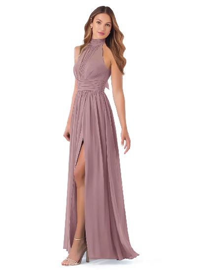 High Neck Chiffon Bridesmaid Dresses With Bow