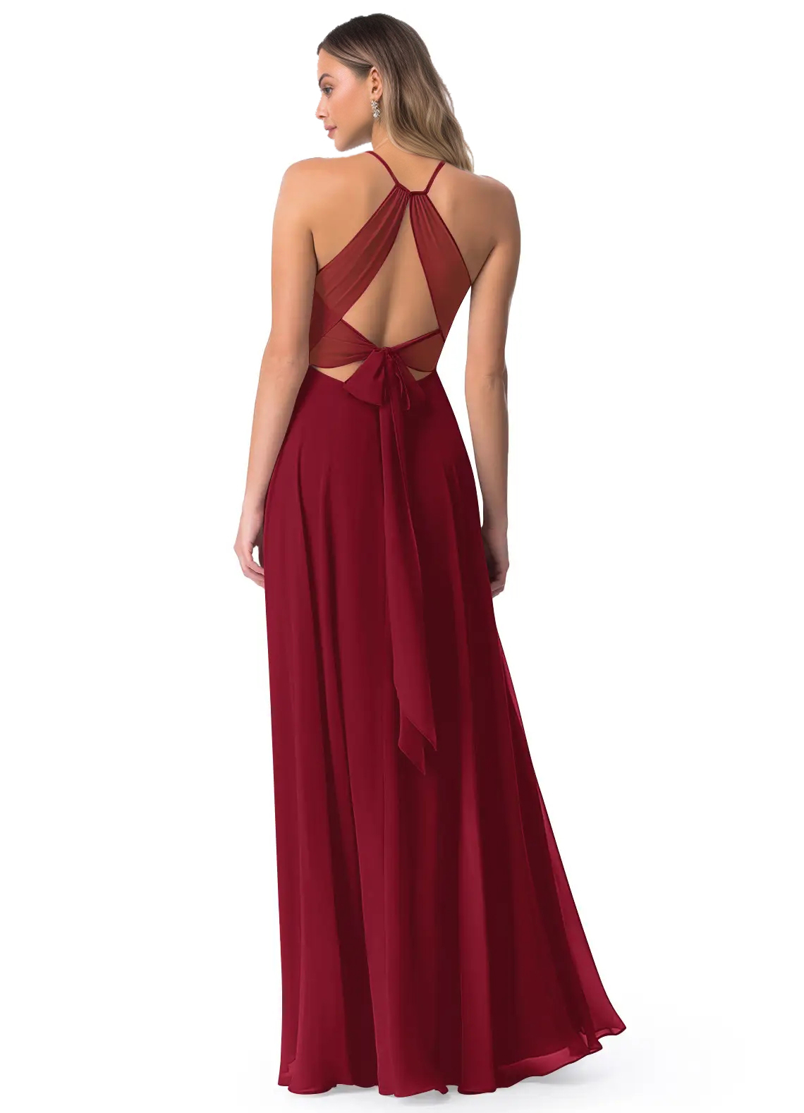 A-Linie Chiffon-Brautjungfernkleider Mit Offenem Rücken