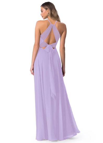 A-Line Chiffon Bridesmaid Dresses With Open Back