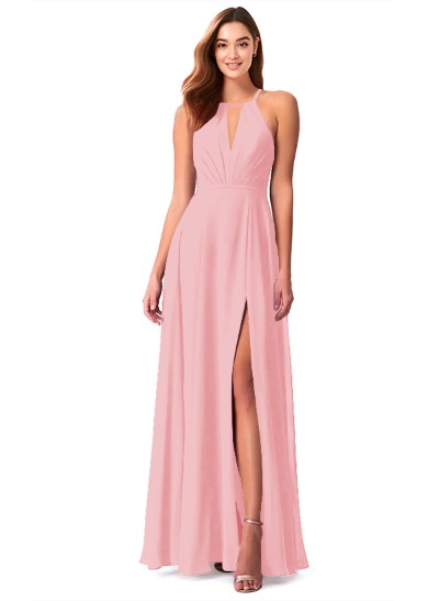 A-Line Chiffon Bridesmaid Dresses With Open Back