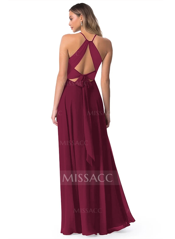 A-Line Chiffon Bridesmaid Dresses With Open Back