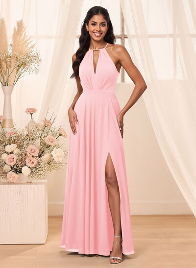 A-Line Chiffon Bridesmaid Dresses With Open Back