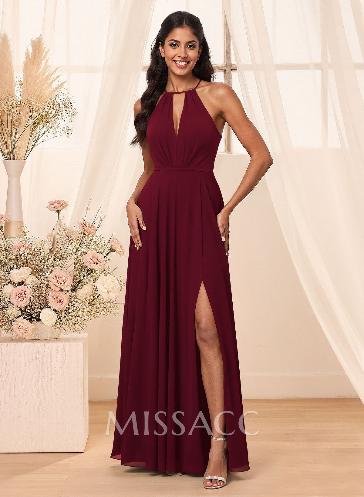 A-Line Chiffon Bridesmaid Dresses With Open Back A-Line Chiffon Bridesmaid Dresses With Open Back