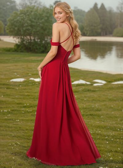 Off-The-Shoulder Chiffon Bridesmaid Dresses